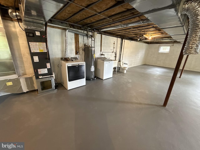 2205 Roth Rd, Edgewood, MD 21040 - basement featuring electric water heater and heating unit