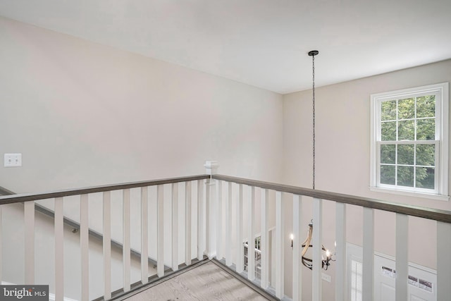 5926 Clermont Landing Ct, Burke, VA 22015 - stairs featuring a chandelier