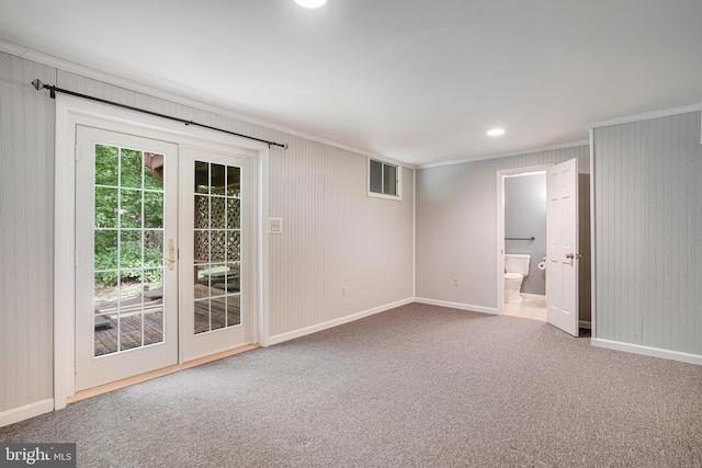 5926 Clermont Landing Ct, Burke, VA 22015 - carpeted empty room with crown molding and baseboards