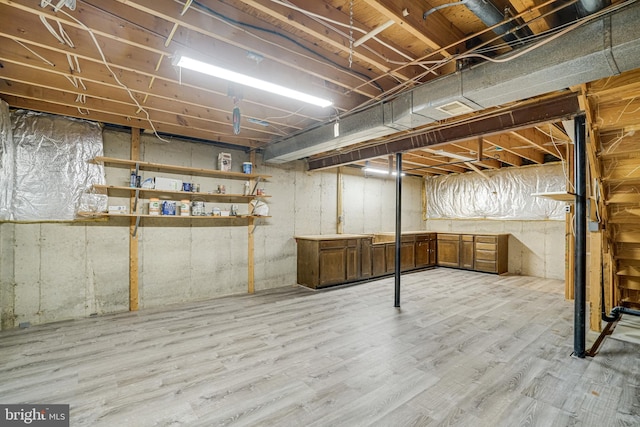 5926 Clermont Landing Ct, Burke, VA 22015 - unfinished basement with wood finished floors