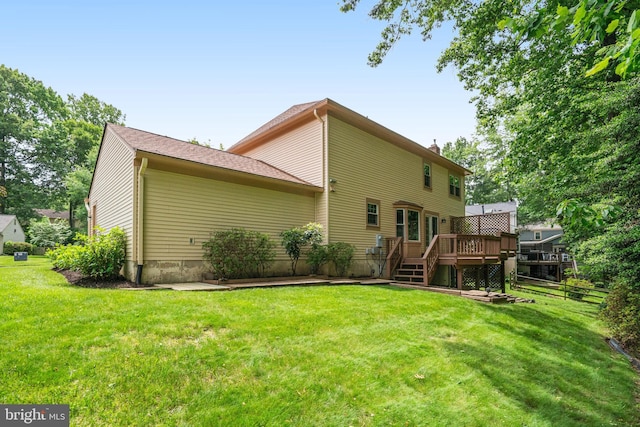 5926 Clermont Landing Ct, Burke, VA 22015 - back of property featuring a wooden deck