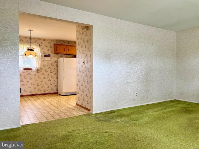 18 Jamaica Way, Hamilton, NJ 08610 - spare room featuring wallpapered walls, light colored carpet, light tile patterned floors, and baseboards
