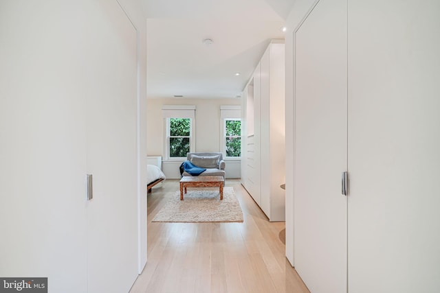 1448 Corcoran St NW, Washington, DC 20009 - hall with light wood-style floors and recessed lighting