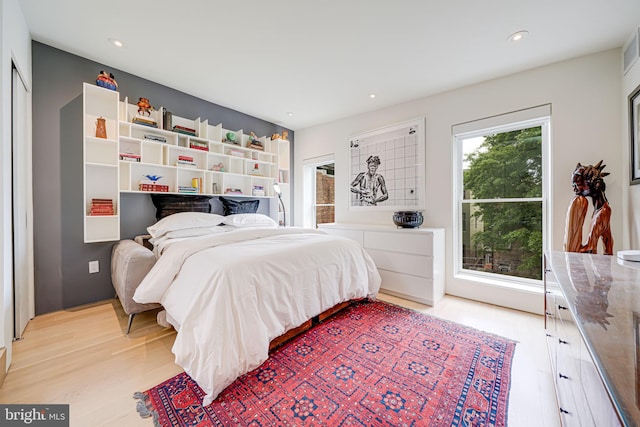 1448 Corcoran St NW, Washington, DC 20009 - bedroom featuring light wood-style flooring and recessed lighting