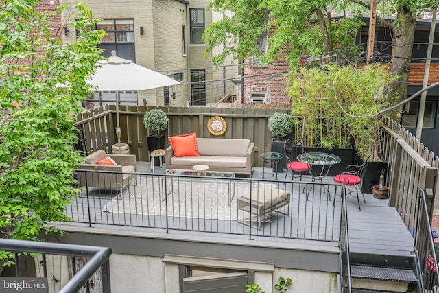 1448 Corcoran St NW, Washington, DC 20009 - wooden terrace featuring an outdoor hangout area