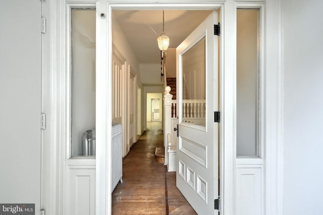 476 W Market St, York, PA 17401 - hall featuring dark wood-style flooring