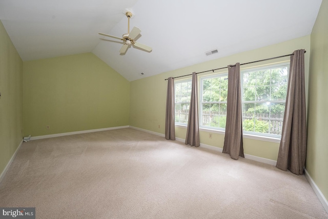 27 Manchester Ct Unit 27, Berwyn, PA 19312 - bonus room featuring a ceiling fan, vaulted ceiling, light carpet, and baseboards