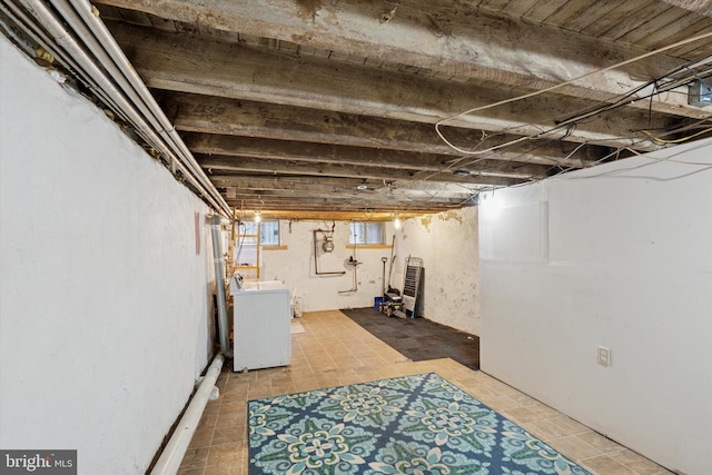 1142 Tree St, Philadelphia, PA 19148 - basement featuring washer / clothes dryer and gas meter