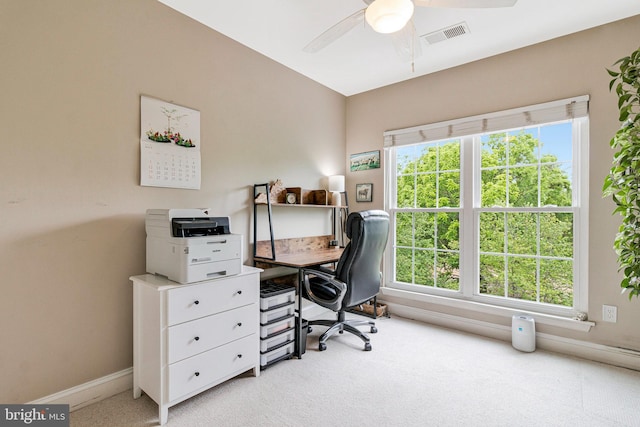 7000 Falls Reach Dr Unit 307, Falls Church, VA 22043 - office with carpet floors, ceiling fan, plenty of natural light, and baseboards
