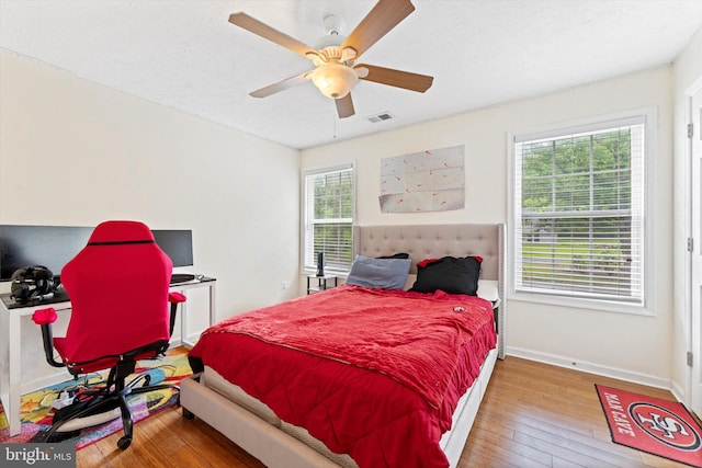 308 Fawn Dr, Winchester, VA 22602 - bedroom featuring wood-type flooring, baseboards, and a ceiling fan