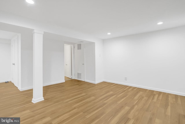 1501 Stirling Ct, Fort Washington, MD 20744 - below grade area featuring light wood-style floors, recessed lighting, and baseboards