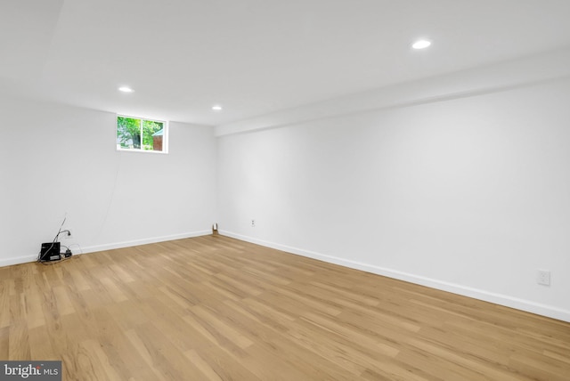 1501 Stirling Ct, Fort Washington, MD 20744 - below grade area with light wood finished floors, recessed lighting, and baseboards