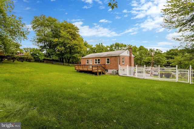 1501 Stirling Ct, Fort Washington, MD 20744 - view of yard with a deck and central air condition unit