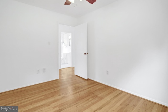 1501 Stirling Ct, Fort Washington, MD 20744 - spare room featuring a ceiling fan, wood finished floors, and baseboards