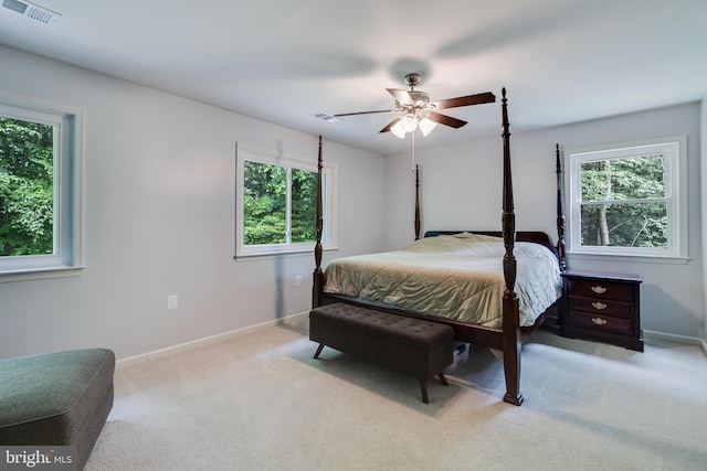 10560 S Faulkner Rd, Faulkner, MD 20632 - bedroom featuring light colored carpet, baseboards, and a ceiling fan