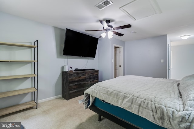 10560 S Faulkner Rd, Faulkner, MD 20632 - bedroom featuring carpet floors, a ceiling fan, attic access, and baseboards