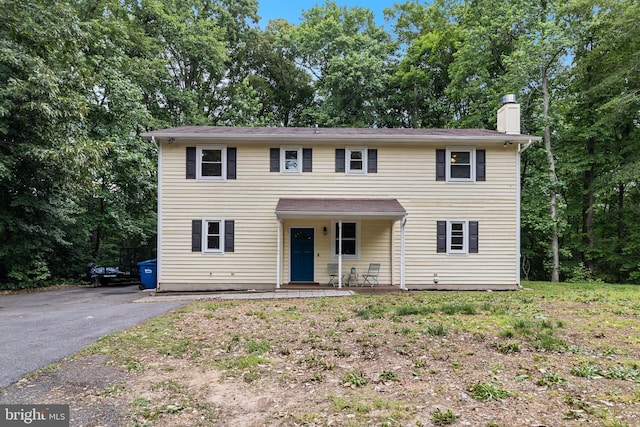 10560 S Faulkner Rd, Faulkner, MD 20632 - colonial home with a chimney and driveway