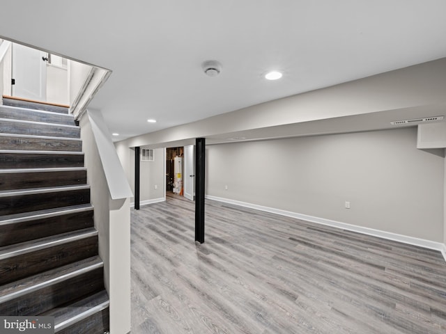 519 23rd Pl NE, Washington, DC 20002 - finished below grade area with light wood-type flooring, baseboards, stairs, and recessed lighting