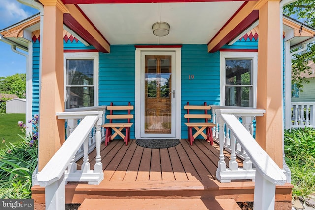 19 Center St, Barnegat, NJ 08005 - view of exterior entry featuring covered porch