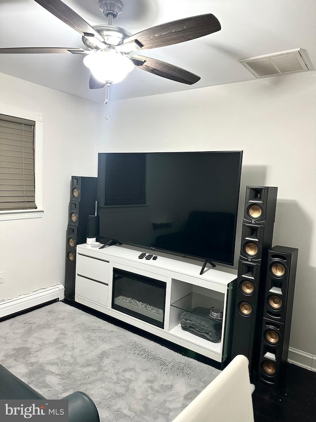 19 Center St, Barnegat, NJ 08005 - living area with baseboards and a ceiling fan