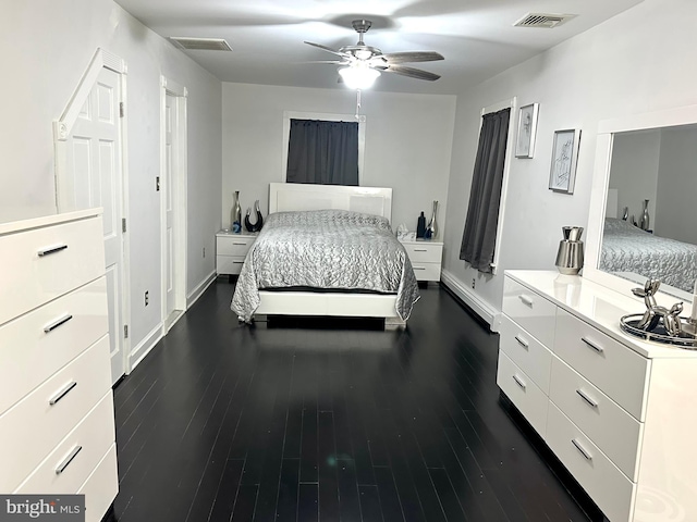 19 Center St, Barnegat, NJ 08005 - bedroom with dark wood-style floors, a ceiling fan, and baseboards