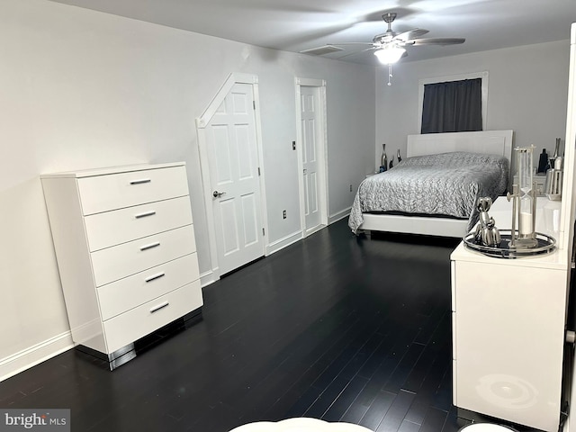 19 Center St, Barnegat, NJ 08005 - bedroom featuring baseboards, dark wood finished floors, and a ceiling fan