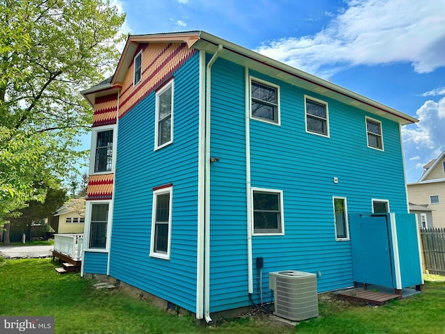 19 Center St, Barnegat, NJ 08005 - view of side of property with cooling unit and a yard