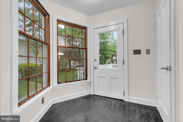 19 Center St, Barnegat, NJ 08005 - doorway featuring baseboards and dark wood-style floors
