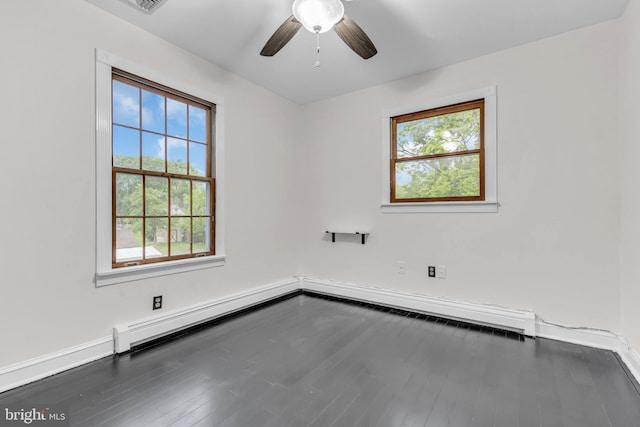 19 Center St, Barnegat, NJ 08005 - unfurnished room with a ceiling fan, wood finished floors, and baseboards