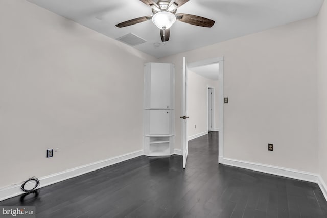 19 Center St, Barnegat, NJ 08005 - empty room with baseboards, a ceiling fan, and dark wood-style floors