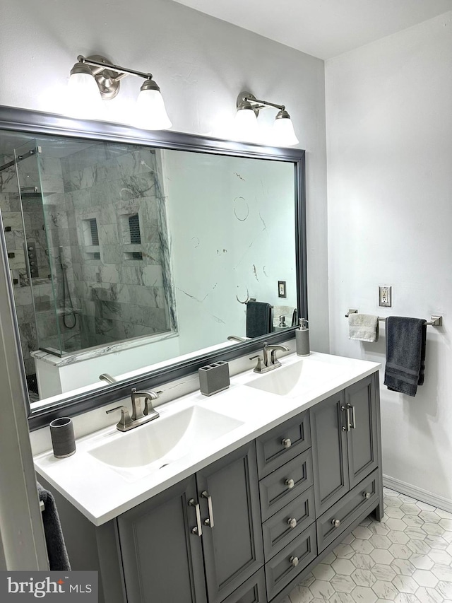 19 Center St, Barnegat, NJ 08005 - full bathroom with double vanity and a stall shower