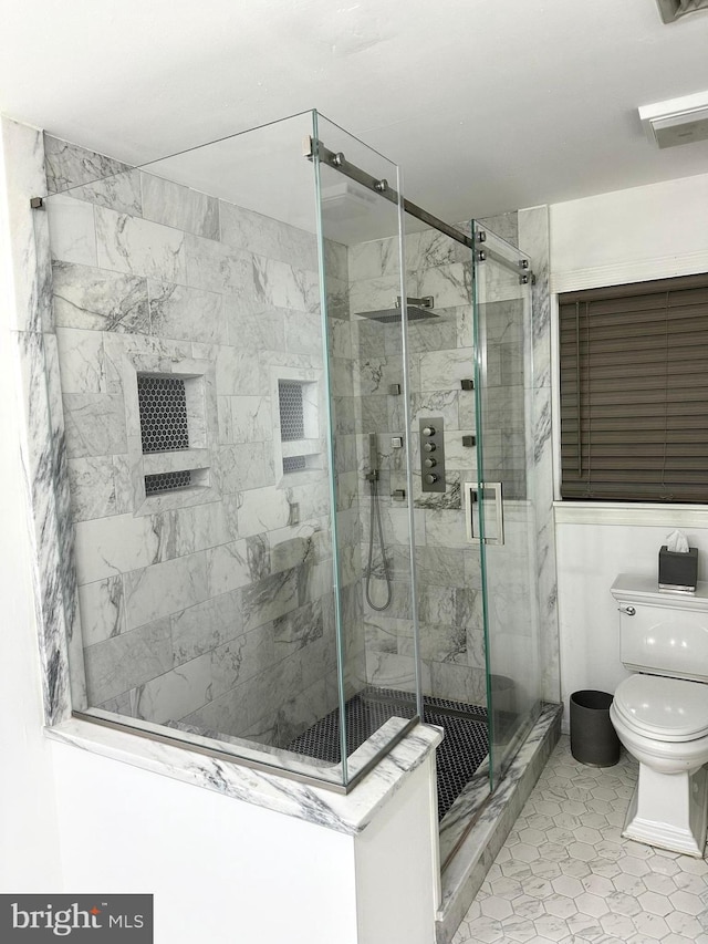 19 Center St, Barnegat, NJ 08005 - full bath with toilet, a shower stall, and tile patterned floors