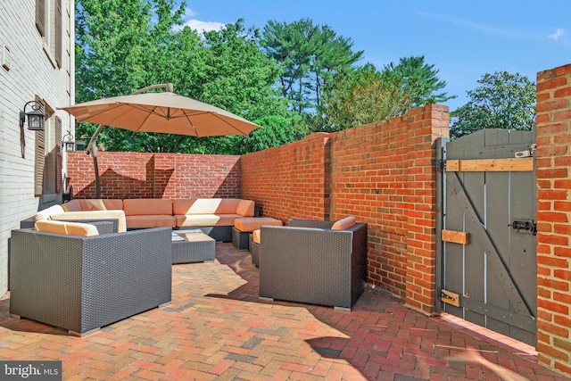 11030 Wickshire Way N, Bethesda, MD 20852 - view of patio featuring a gate and an outdoor living space