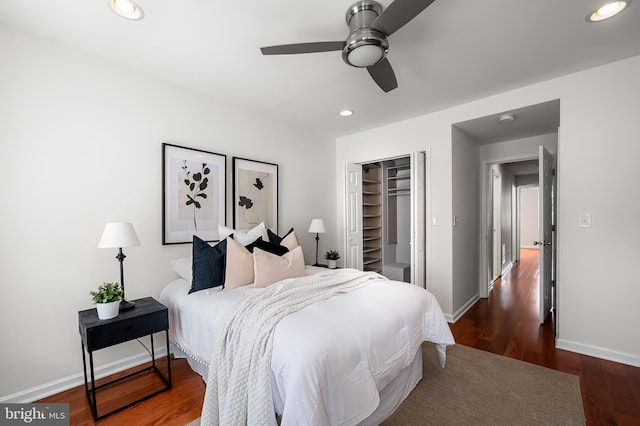 214 S Madeira St S, Baltimore, MD 21231 - bedroom with wood finished floors, baseboards, and recessed lighting