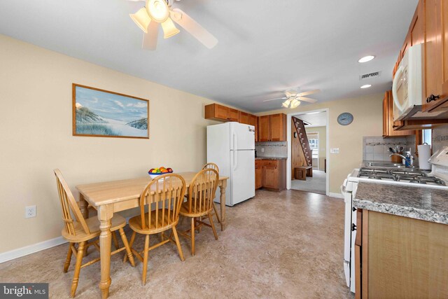 215 W 23rd St, Ship Bottom, NJ 08008 - dining space featuring a ceiling fan, baseboards, and recessed lighting