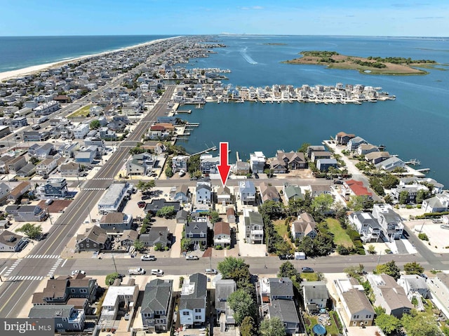 215 W 23rd St, Ship Bottom, NJ 08008 - aerial view of property and surrounding area with a large body of water and nearby suburban area