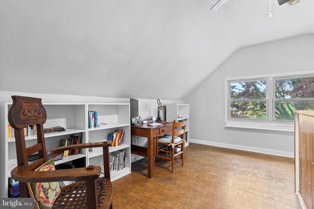 1011 Woodcliffe Ave, Media, PA 19063 - home office with lofted ceiling and baseboards