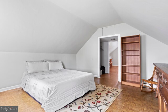 1011 Woodcliffe Ave, Media, PA 19063 - bedroom with vaulted ceiling and baseboards