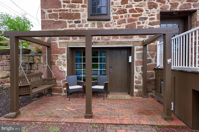 1700 N Texter Mountain Rd, Reinholds, PA 17569 - entrance to property with stone siding and a patio