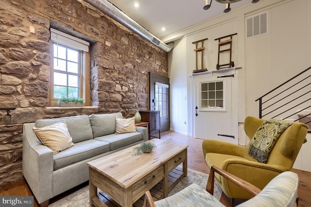 1700 N Texter Mountain Rd, Reinholds, PA 17569 - living room featuring wood finished floors and recessed lighting