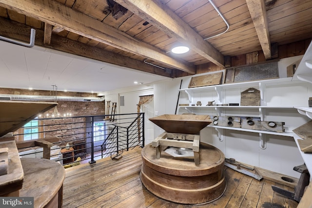 1700 N Texter Mountain Rd, Reinholds, PA 17569 - interior space with wood-type flooring and wooden ceiling