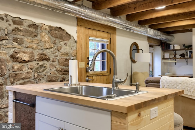 1700 N Texter Mountain Rd, Reinholds, PA 17569 - kitchen with butcher block countertops and a sink