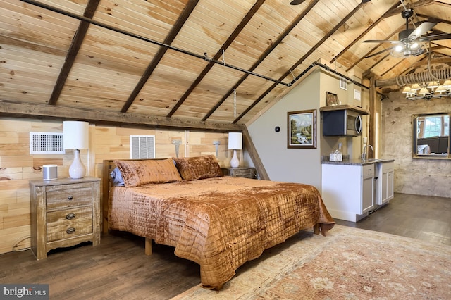 1700 N Texter Mountain Rd, Reinholds, PA 17569 - bedroom with wooden ceiling, wood finished floors, and a sink