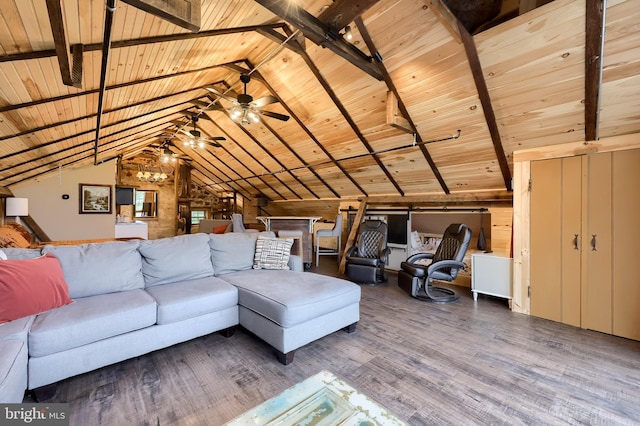 1700 N Texter Mountain Rd, Reinholds, PA 17569 - living area with wooden ceiling, wood finished floors, and a ceiling fan