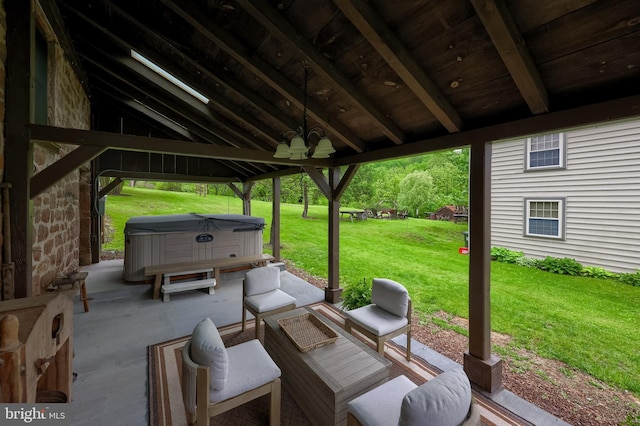 1700 N Texter Mountain Rd, Reinholds, PA 17569 - view of patio / terrace featuring a hot tub