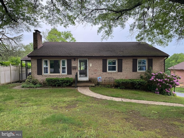 402 W Summit St, Mohnton, PA 19540 - ranch-style home featuring a chimney, brick siding, and a shingled roof