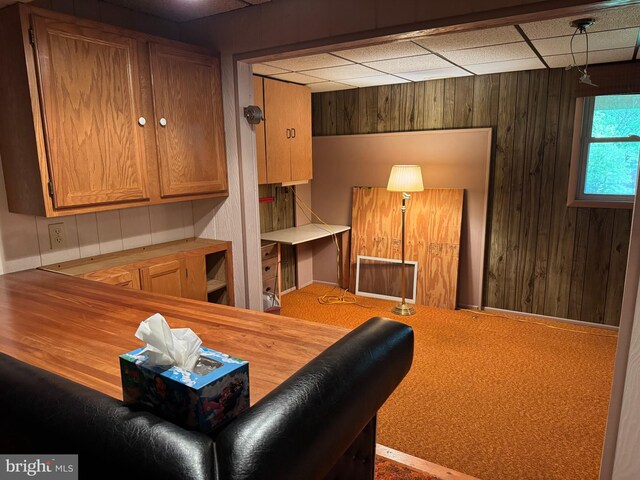 402 W Summit St, Mohnton, PA 19540 - dining area featuring wooden walls and a drop ceiling