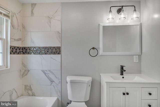 3604 White Ave, Baltimore, MD 21206 - bathroom featuring toilet, vanity, and shower / bath combination
