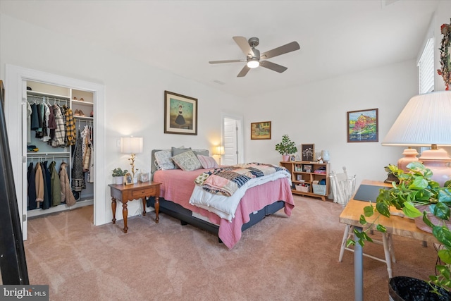 5 Raintree Rd, Chadds Ford, PA 19317 - bedroom with a closet, a spacious closet, light carpet, and ceiling fan