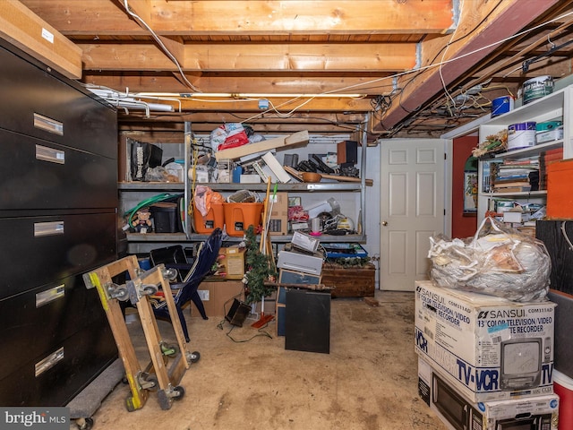 unfinished basement with heating unit